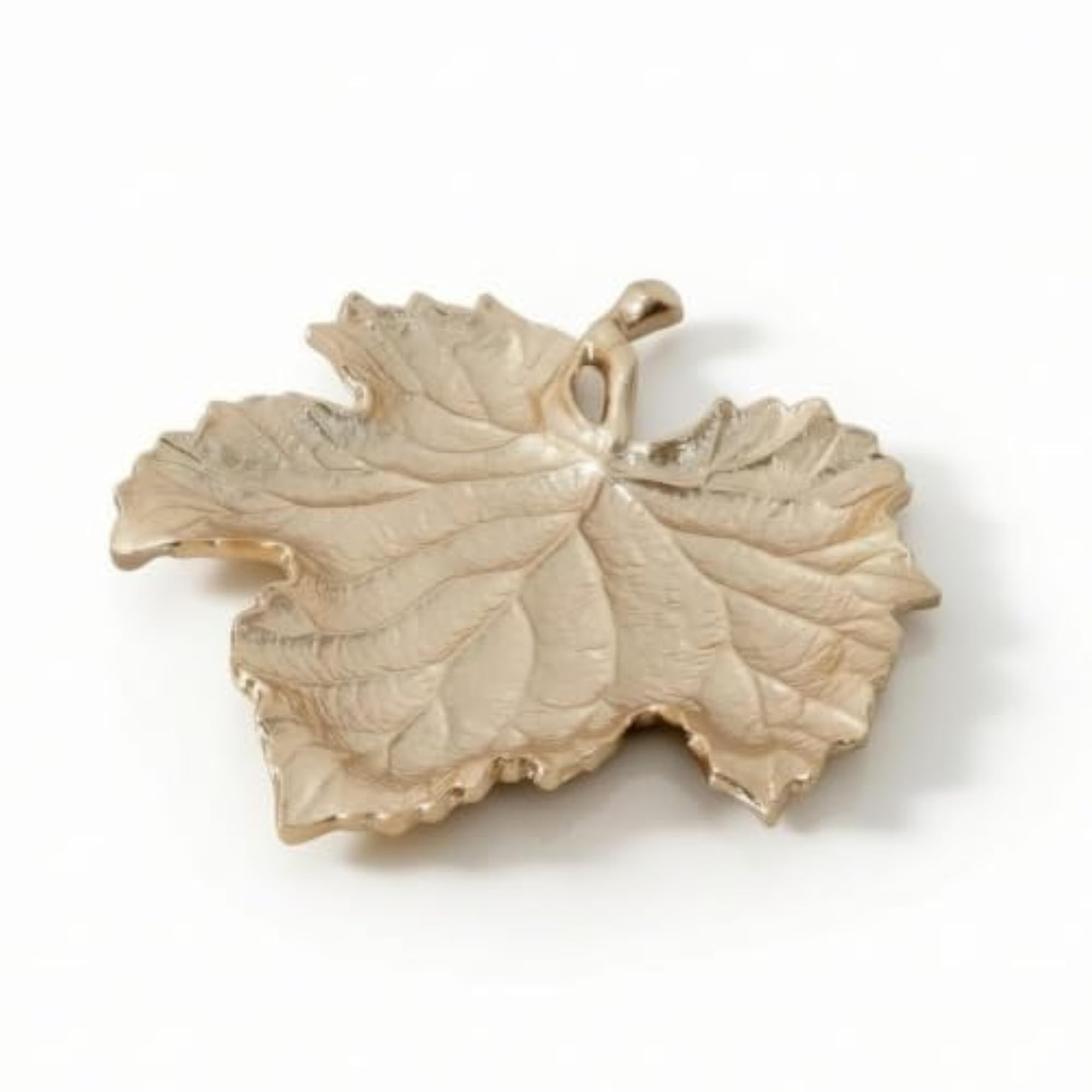 Embossed Leaf Tray, Textured Metal Design