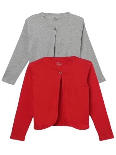 Image of KRYPTIC Kids Girls Regular Length Cotton Shrug - Pack of 2 Soft, Lightweight Open-Front Layers for Stylish Everyday Wear and Casual Outfits.