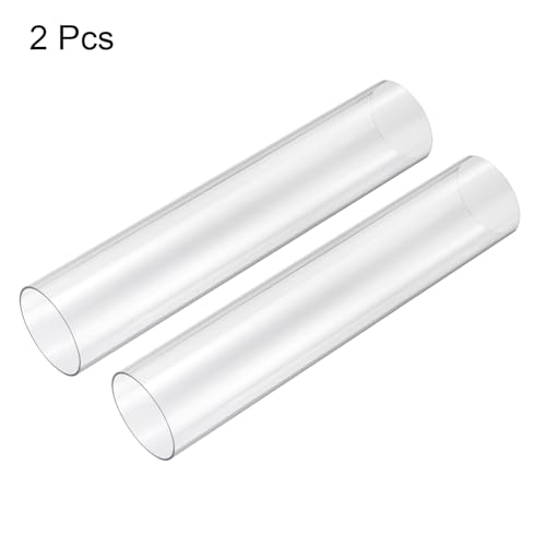 QUARKZMAN 2 Stück 305mm Länge PC Transparent Rohr, ID 60mm x OD 63mm Rund Kunststoffrohr für Garten, Aquarium, Wasserleitung