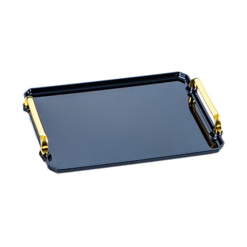 susiodeu Plateau de Service rectangulaire Moderne pour Rangement cosmétique, idéal pour Bureau, Table Basse hôtel (Vert Moyen), Noir, M