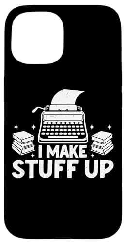 I Make Stuff Up タイプライター ライター ユーモア スマホケース iPhone 15 用