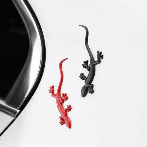 Image of 2 Pcs 3D Spiders Chrome Emblems Badges Sticker Car Decorations for AirPods Ma Decoration for All Universal Car Vehicle, Truck, Motorcycle, RV, Scooter, SUV, Door, Window Spider (2 Pcs Gecko-Black)