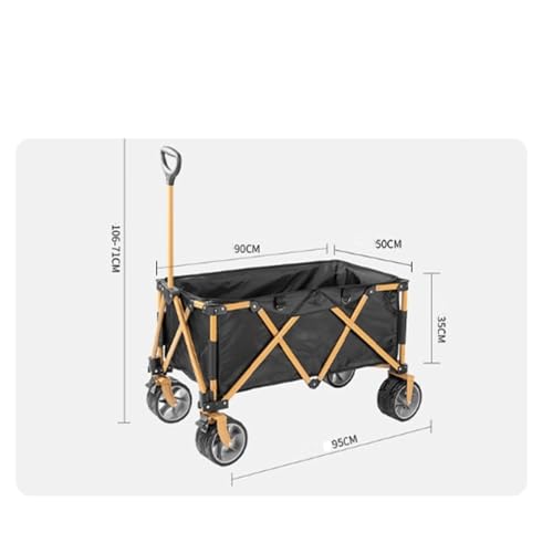 FSJMTQTS Bollerwagen Faltbar Zusammenklappbarer Wohnmobil-Campinganhänger, Picknickwagen für Camping Strand(Colour 3) – Bild 3