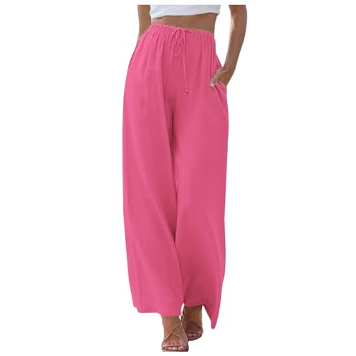 Pantalon Palazzo en lin à jambe haute premium pour une silhouette fluide et chic