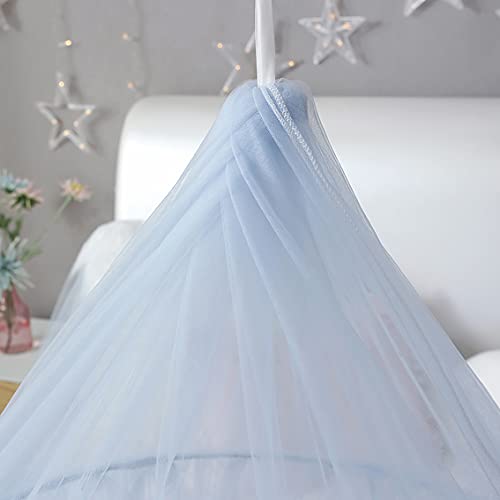 Funcdeme Bed Canopy With A String Of Stars, Princess Gauze Mosquito Net, Kids Bed Mosquito Net Decorative Baby Play Tent Crib Curtain (Blue) #TOP2