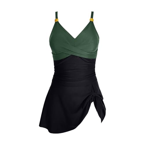 Traje de baño de una Pieza elegante metálico dorado para mujer 3