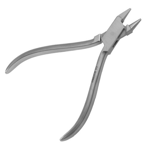 Alambre Biege u0096 Alicate Después de Angle u0096 Longitud: 12,5 cm u0096 Punta Redonda/Plano u0096 Acero inoxidable