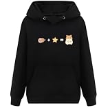 [オリメイク] ハム+スター=ハムスター はむすたー かわいいパーカー おもしろパーカー 面白い メンズ ネタ ブラック Sサイズ