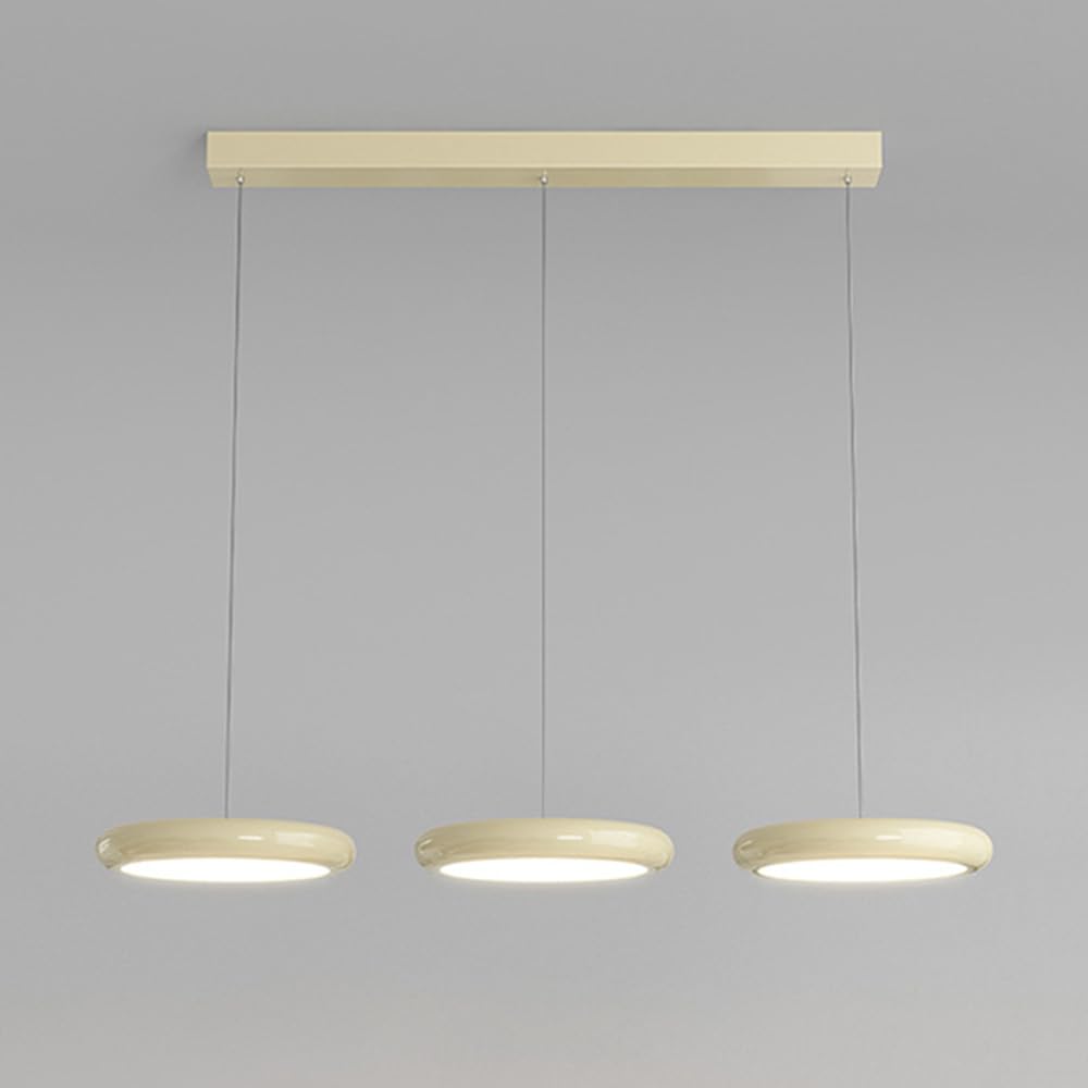 Lustre salle à manger 3 lumières style crème suspension LED 30W