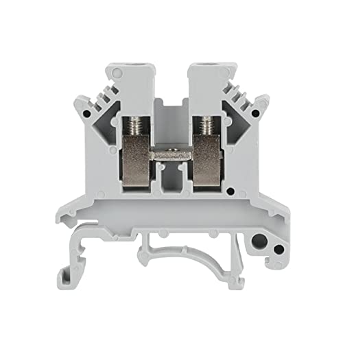 Bornier UK2.5B sur rail Din avec connexion à vis pour câble électrique de 2.5mm² en lot de 10 gris