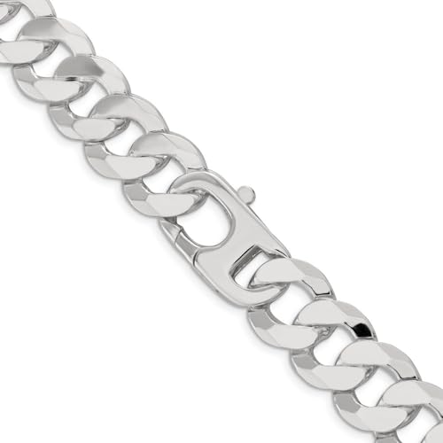 925 Sterling Silver 16mm Flat Curb Chain Necklace 20" to 26"2