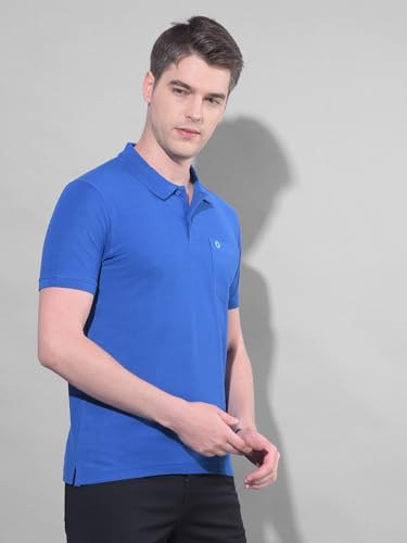Image of Dollar Men's Pack of 1 Solid Cotton Blend Polo Neck T-Shirt