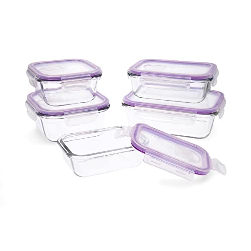 Quid Frost Set 5 Recipientes Herméticos Vidrio 37cl - 64cl - 104cl - 52cl - 80cl Sodo Apto Microondas Apto Congelador Reciclable