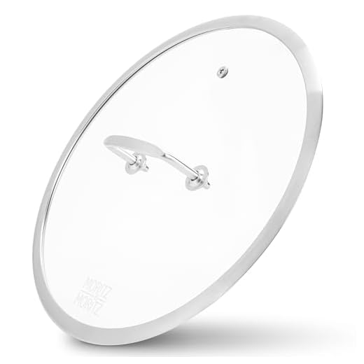 Moritz & Moritz Universeel glazen deksel 30 cm voor pannen en potten - hittebestendig - vaatwasmachinebestendig - universeel pannendeksel 30 cm - roestvrij staal - met stoomventiel - deksel voor pan