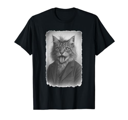 Cat Lovers - Albert Einstein Tongue Funny T-Shirt