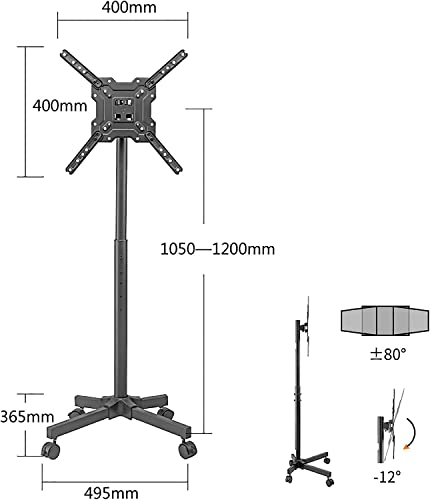 Soporte móvil para TV 17-50 pulg, con ruedas y giro 360° miniatura 2