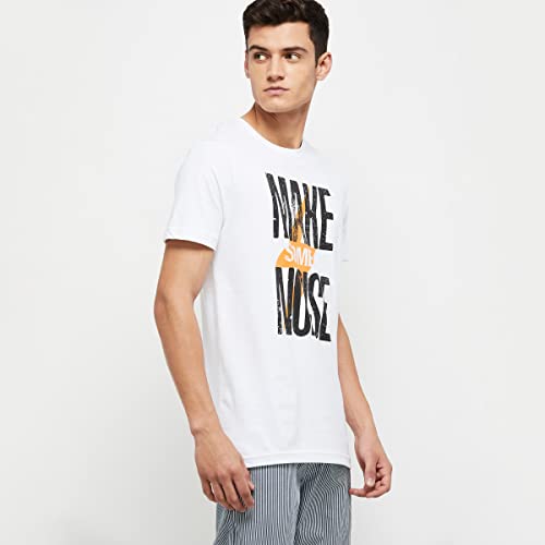Image of Max Men's Printed Slim Fit Crew Neck T-Shirt