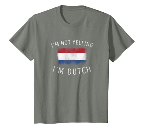I'm Not Yelling, I'm Dutch - Funny Holland Netherlands DNA T-Shirt, Youth, Olive Heather, 2T