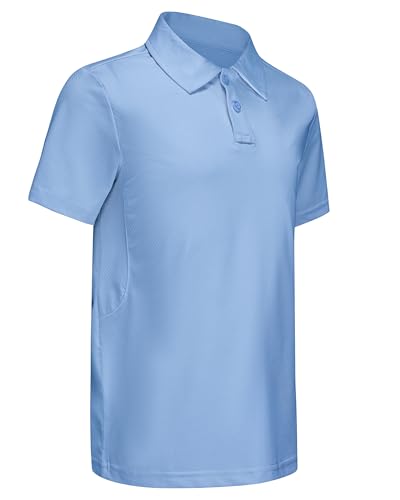 Image of MIVEI Kids' Performance School Uniform Polo Shirt Breathable UPF50+ | Youth Boys Girls Short Sleeve Golf Collared Shirts Grid Dry Fit Wrinkle Free Stretch Lightweight Cool Athletic Button Dress