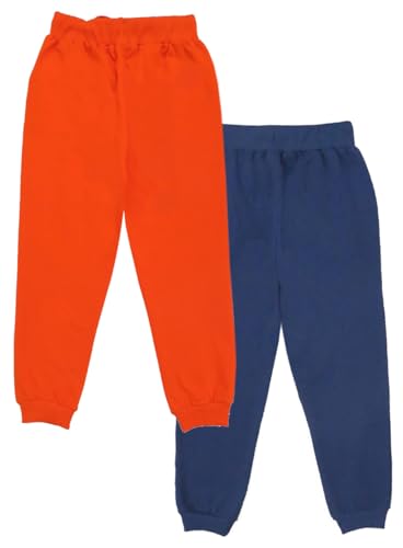 Image of Clothe Funn Boys Loop Knit Track Pant, Orange & Navy, (Pack of 2), 11-12 Years
