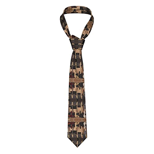 Cravate motif guitare BROLEO en tissu doux et durable accessoire de mode masculine raffiné
