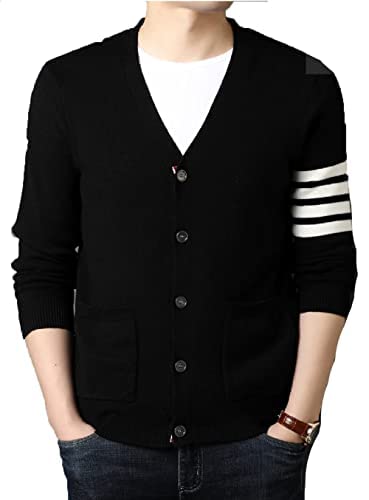 Image of LIME Men's Black Full Sleeves Front Open Cotton t-Shirt Coat /Shrug for Men