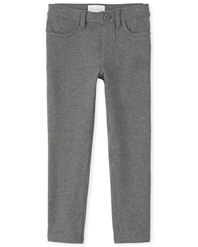 The Children's Place Girl's Ponte Knit Pull On Jeggings, Dk Heather Gray, 10