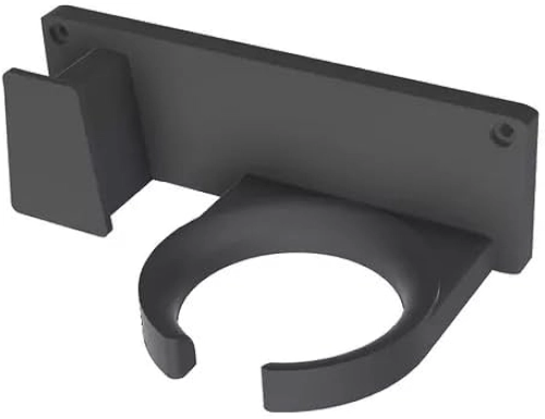 Suporte De Parede P/Secador De Cabelo e Chapinha - Universal C/Parafusos (Preto)