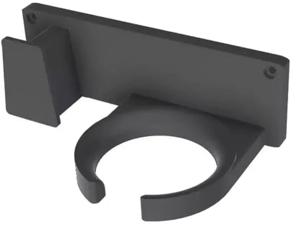 Suporte De Parede P/Secador De Cabelo e Chapinha - Universal C/Parafusos (Preto)