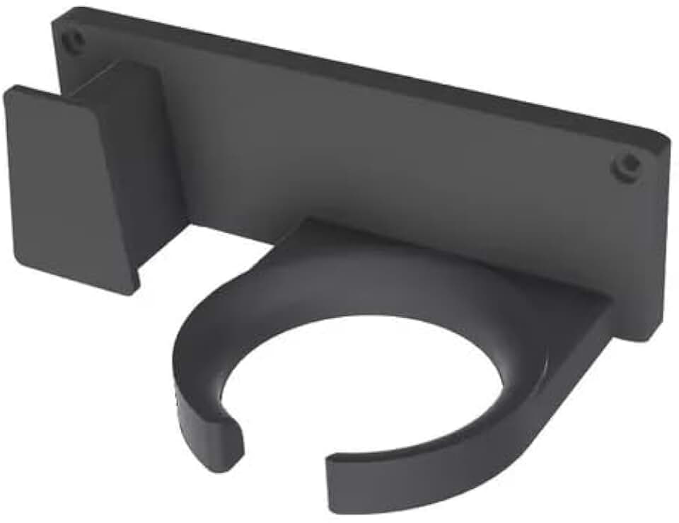 Suporte De Parede P/Secador De Cabelo e Chapinha - Universal C/Parafusos (Preto)