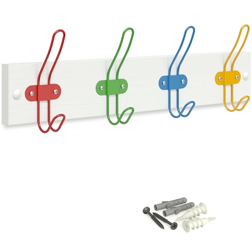 Kids Coat Rack Wall Mount – Colorful Wall Hooks for Girls & Boys – Cute Children’s Hooks for Hanging Clothes, Jackets, Towels & Backpacks – Hanger for Kid’s Room, Bathroom & Bedroom