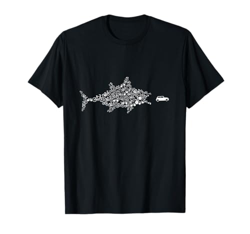 Bicicleta Peces Coche Ciclismo Monta Ciclista BMX Regalo Camiseta