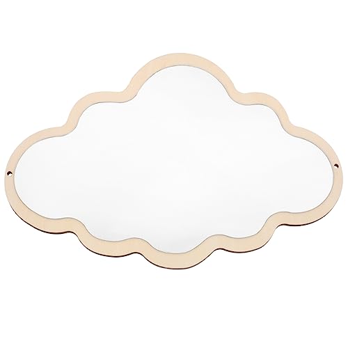 BESTYASH Nordic Safety Mirror Decorative Wooden Tabletop Mirror for Durable and Fadeless Craft Non Slip Base for Nursery and Playroom Decor