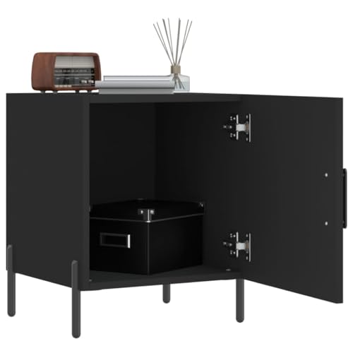 Table de Chevet Noire compacte 40x40cm pour petits espaces - 4
