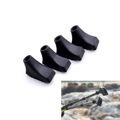 Walking Stick Tips Rubber 4pcs Trekking Pole Tips Replacement- Rubber Feet for Hiking Poles, Walking Sticks, Trekking Poles | Rubber Tip for Walking Sticks Hiking Trekking Poles Boot Tips Rubber Feet