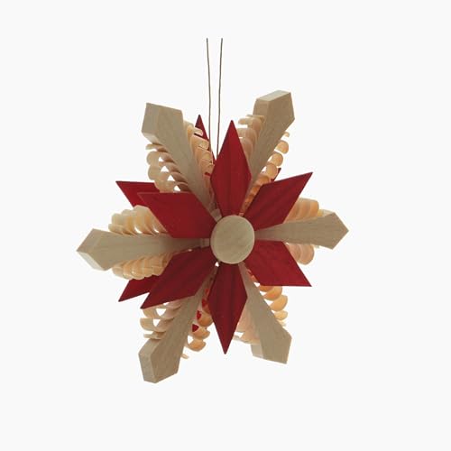 Rudolphs Schatzkiste Baumbehang mit Holzstern Rot (Beidseitig)...