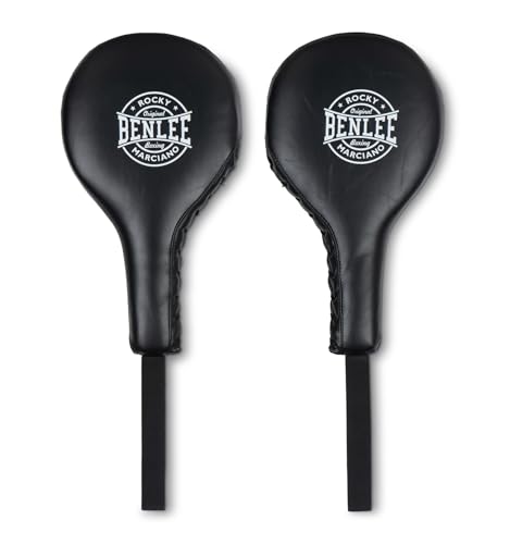 BENLEE Rocky Marciano Vento Hook&Jab-Almohadillas para Entrenamiento de Piel, Unisex-Adultos, Negro, Talla única