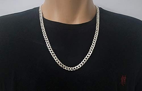 Corrente E Pulseira Masculina Elo Grumet Prata Maciça 925 70 cm X 8 mm Ref. 637
