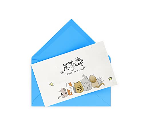 Happy New Year Christmas Clear Stamps, Five Cat Star Snowflake Greeting Sentiments Words Clear Rubber Stamps For Card Making Christmas Decoration And Diy Scrapbooking #TOP3