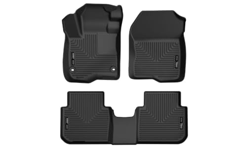 Husky Liners Weatherbeater Floor Mats | Fits 2024-2025 Honda CR-V (Includes Hybrid Models) | Front & 2nd Row, 3-pc Black - 99411
