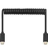 Poyiccot Coiled USB C to USB C Cable, Coiled USB Type C Cable, USB 3.1 C Coiled Spring Spiral USB...