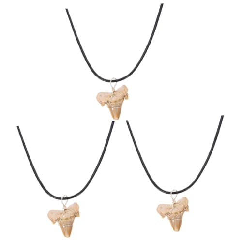 Pendentif dent de requin unique en lot de 3 : le cadeau parfait pour hommes