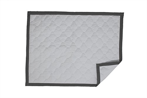 Bacati - MixNMatch Morocan Tiles Quilted Crib Quilt/Play Mat (White/Grey)