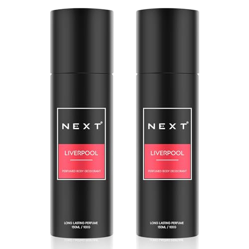 Image of Next Care Liverpool Perfumed Body Spray for Men & Women | Long Lasting Deodorant Spray | Fresh Citrus Woody Fragrance | Lemon, Thyme & Sandalwood Notes | 150ml Each (Pack of 2) - Liverpool