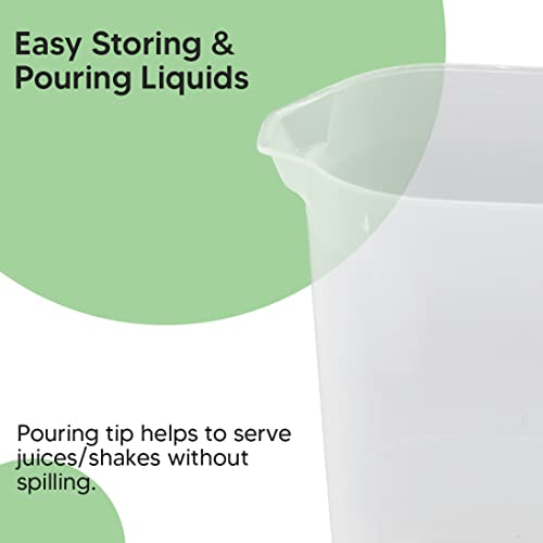 ANGIX 1.5L Fridge Door Jug with Handle | Plastic Pitcher Container with Lid and Pouring Spout, Versatile Transparent Spill Proof - Space Saving Fridge Liquid Storage Jug