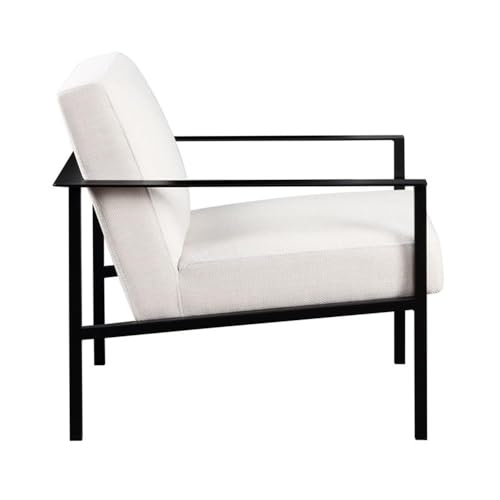 Sillón Moderno Crema con Estructura de Metal miniatura 6