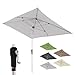 Doppler Sonnenschirm für den Garten SL-AZ Auto Tilt 190x290 cm Hellgrau I Gartenschirm knickbar I Kurbelschirm mit UV-Schutz 80+ I Kurbelschirm aus Aluminium I regenabweisendes Polyester-Schirmdach