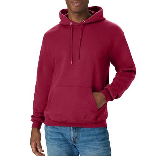 Hanes mens Pullover Ecosmart Hooded Sweatshirt Hoody, Cardinal, Medium US
