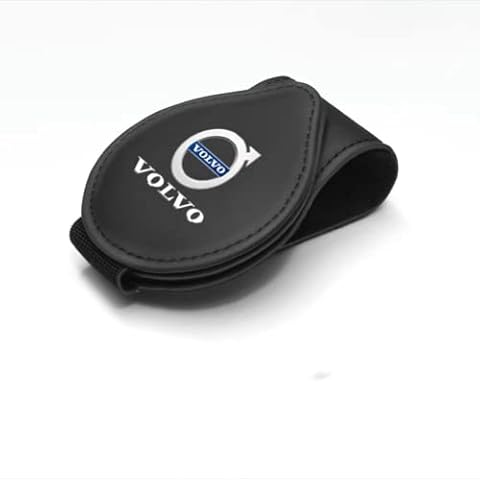 XIANGPICHI Sun Visor Leather Glasses Hanger Clip for Car Sunglasses Holder Clip with Hidden Magnetic Closure for Car Accessories (fit v-olvo) Cover