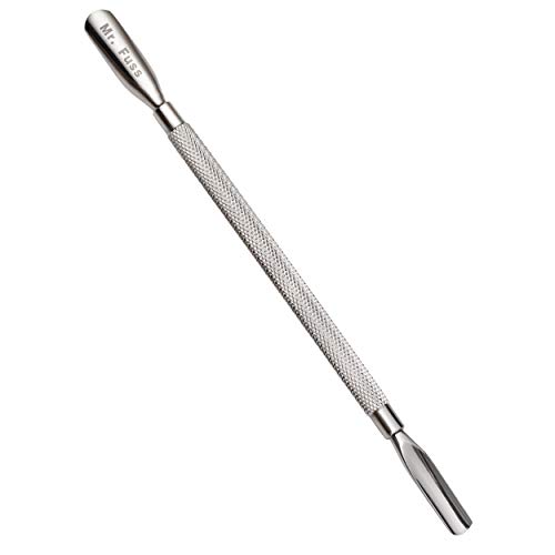 Mr. Fuss® Nagelhautschieber Edelstahl Doppelinstrument - Pro Cuticle Pusher - Doppelspatel 2 Größen Cover